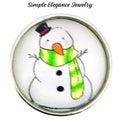 Snowman Snap Button 20mm - Snap Jewelry