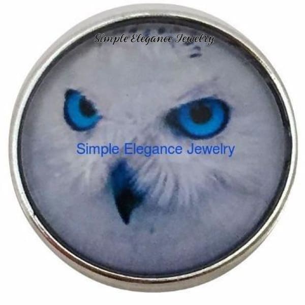 Snowy Owl Snap 20mm for Snap Charm Jewelry - Snap Jewelry