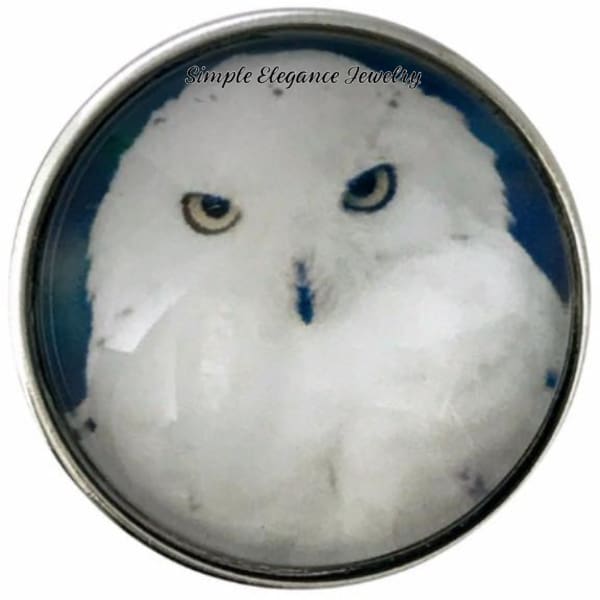 Snowy Owl Snap Charm 20mm - Snap Jewelry