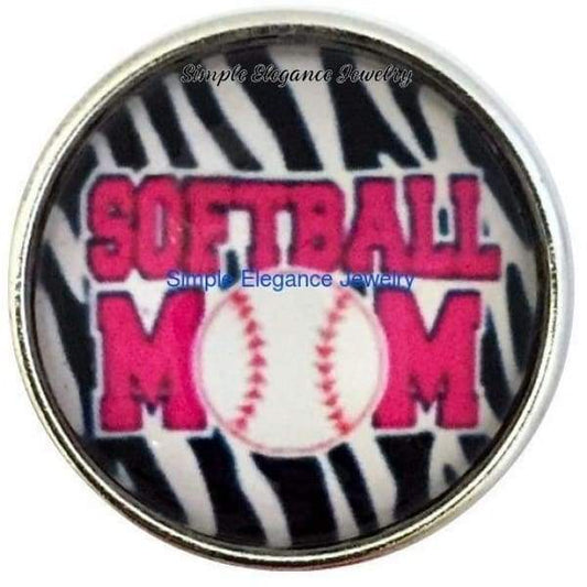 Softball Mom Snap 20mm for Snap Jewelry - Snap Jewelry
