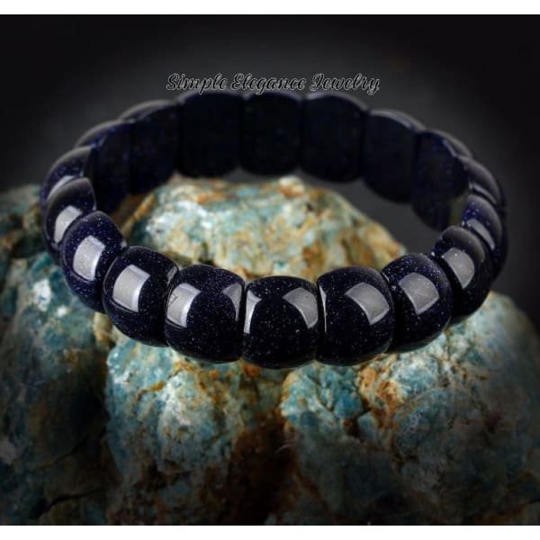 Sparkle Blue Sandstone Necklace (Matching Optional Bracelet) - Bracelet - Natural Stone Necklaces