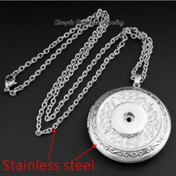 Stainless Steel Locket Snap Necklace for 20mm - Snap Jewelry