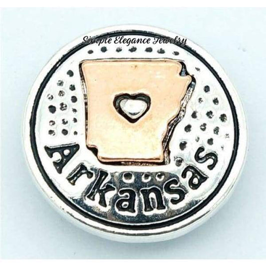 State Metal Snap 18mm for Snap Jewelry - Arkansas - Snap Jewelry