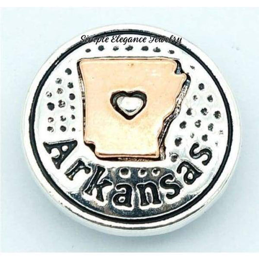 State Metal Snap 18mm for Snap Jewelry - Arkansas - Snap Jewelry