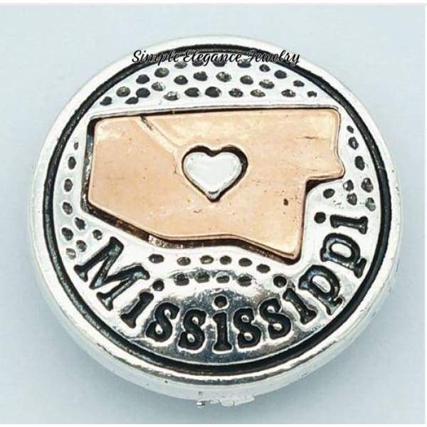 State Metal Snap 18mm for Snap Jewelry - Mississippi - Snap Jewelry