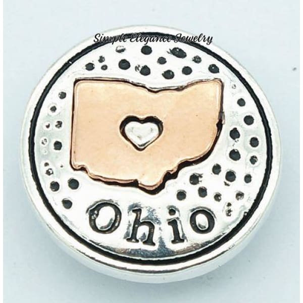 State Metal Snap 18mm for Snap Jewelry - Ohio - Snap Jewelry