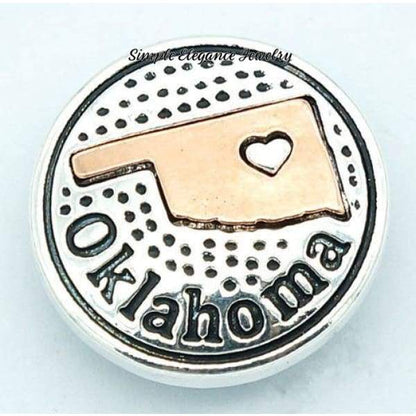 State Metal Snap 18mm for Snap Jewelry - Oklahoma - Snap Jewelry