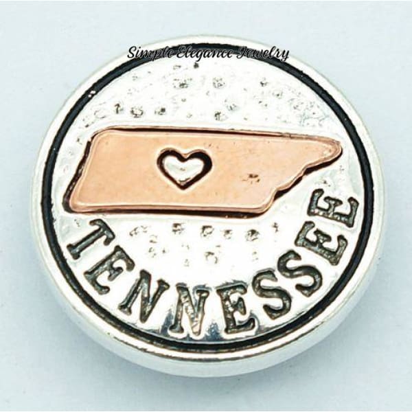State Metal Snap 18mm for Snap Jewelry - Tennessee - Snap Jewelry