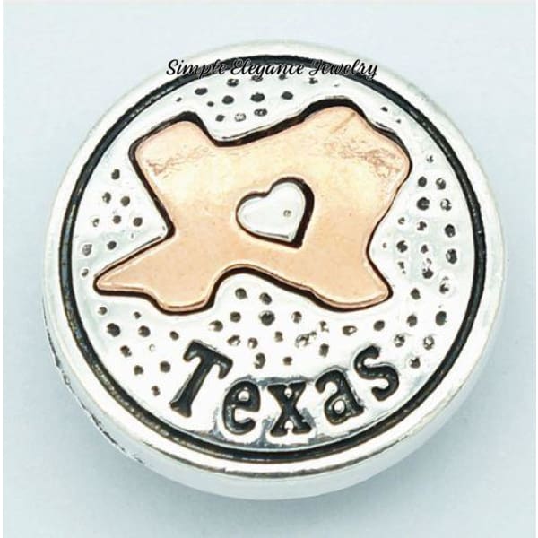 State Metal Snap 18mm for Snap Jewelry - Texas - Snap Jewelry