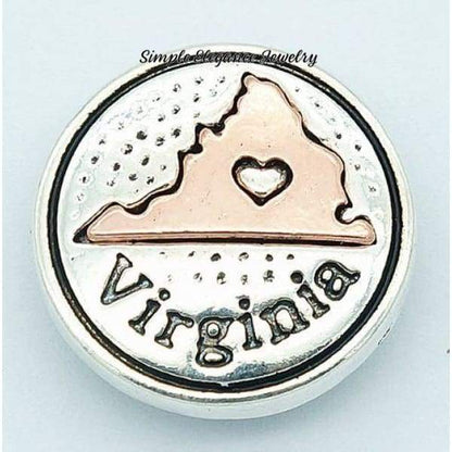 State Metal Snap 18mm for Snap Jewelry - Virginia - Snap Jewelry