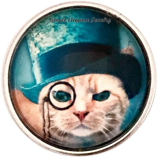Steam Punk Cat Snap Charm 20mm for Snap Jewelry - Snap Jewelry