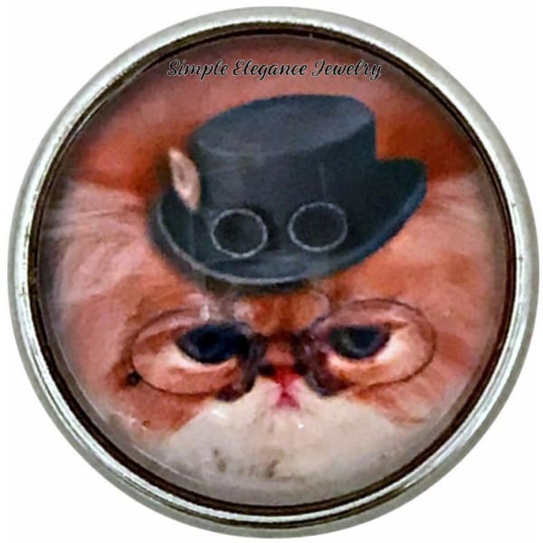 Steam Punk Cat Snap Charm 20mm for Snap Jewelry - Snap Jewelry