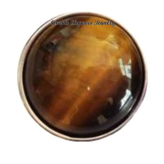 Stone 18mm Snap for Snap Jewelry - Tiger Eye - Snap Jewelry