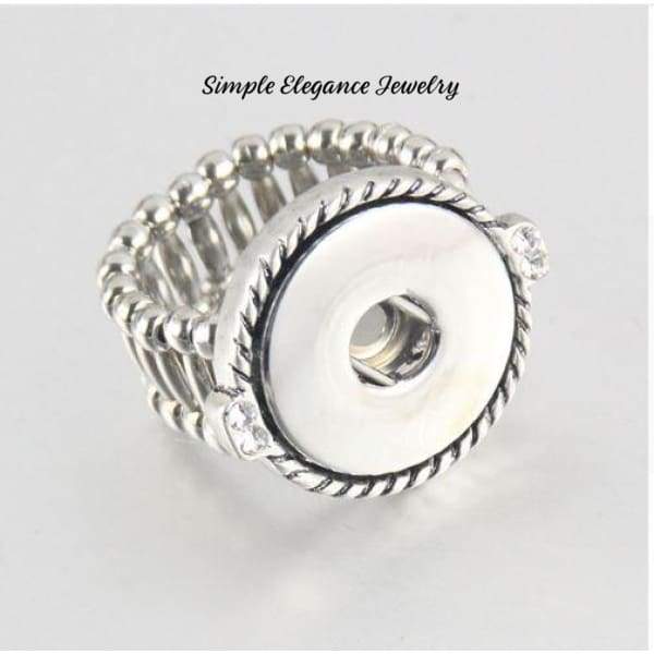 Stretch Rhinestone Snap Ring 18mm-20mm Snaps - Snap Jewelry
