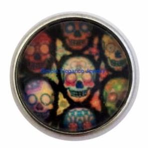 Sugar Skull Collage Snap 18mm for Snap Jewelry - Snap Jewelry