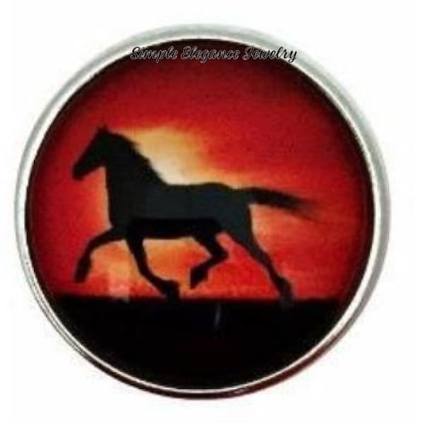 Sunset Horse Snap Charm 20mm for snap Jewelry - Snap Jewelry