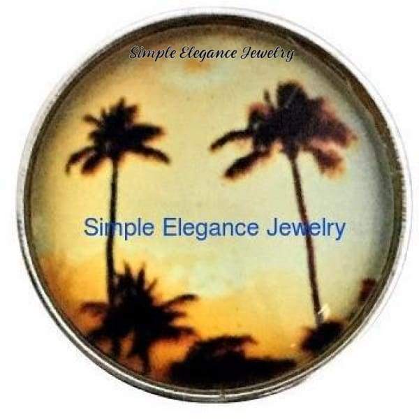 Sunset Palm Tree Snap 20mm for Snap Charm Jewelry - Snap Jewelry