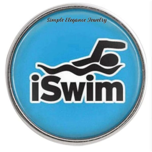 Swimming Snap Charm 20mm for Snap Jewelry - Snap Jewelry