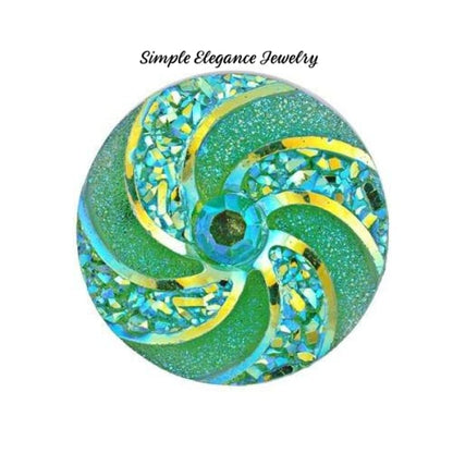 Swirl Acrylic Snap 18mm for Snap Jewelry - Green - Snap Jewelry
