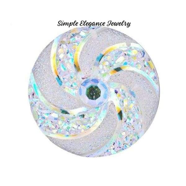 Swirl Acrylic Snap 18mm for Snap Jewelry - Iridescent - Snap Jewelry