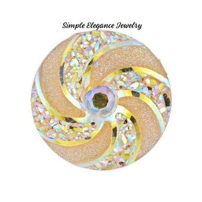 Swirl Acrylic Snap 18mm for Snap Jewelry - Light Yellow - Snap Jewelry