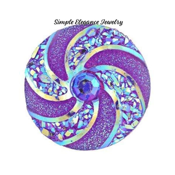 Swirl Acrylic Snap 18mm for Snap Jewelry - Purple - Snap Jewelry