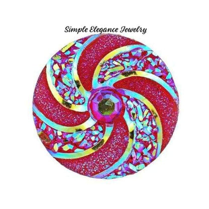 Swirl Acrylic Snap 18mm for Snap Jewelry - Rose - Snap Jewelry