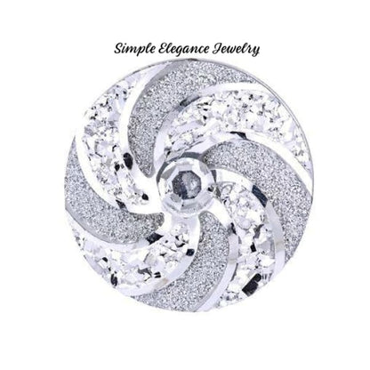 Swirl Acrylic Snap 18mm for Snap Jewelry - Silver - Snap Jewelry