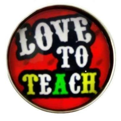 Teacher-Love To Teach Snap 20mm for Snap Charms - Snap Jewelry