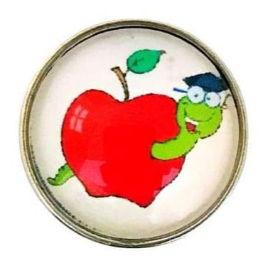 Teachers Apple Snap Charm 20mm for Snap - Snap Jewelry