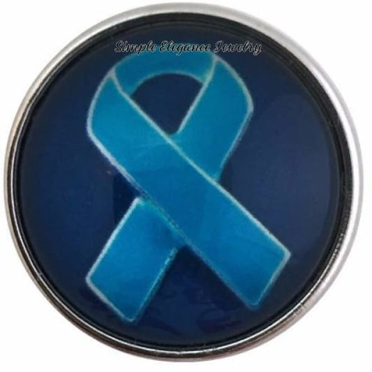 Teal-Blue Ribbon Snap 20mm for Snap Charm Jewelry - Snap Jewelry