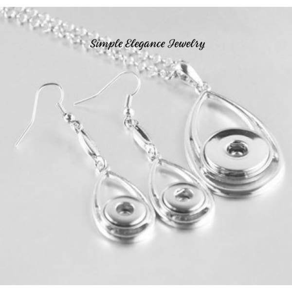 Teardrop Necklace Pendant Snap Set ( Sold Separately or Together) 20mm-12mm - Snap Jewelry