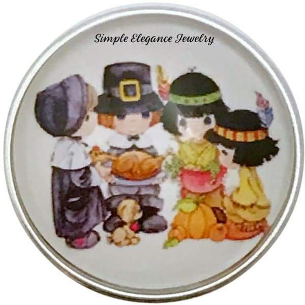 Thanksgiving Indian Children Snap Charm 20mm for Snap Jewelry - Snap Jewelry