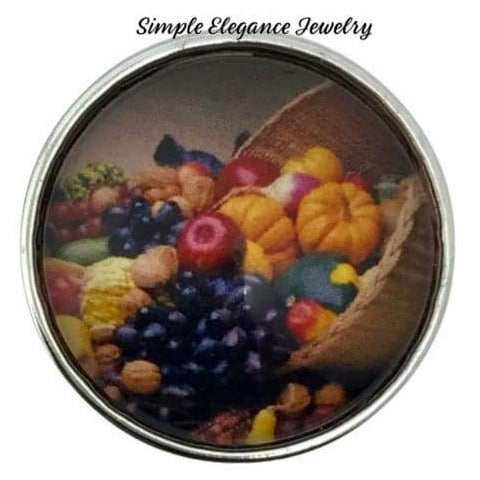 Thanksgiving Snap Button-Food Basket 20mm - Snap Jewelry