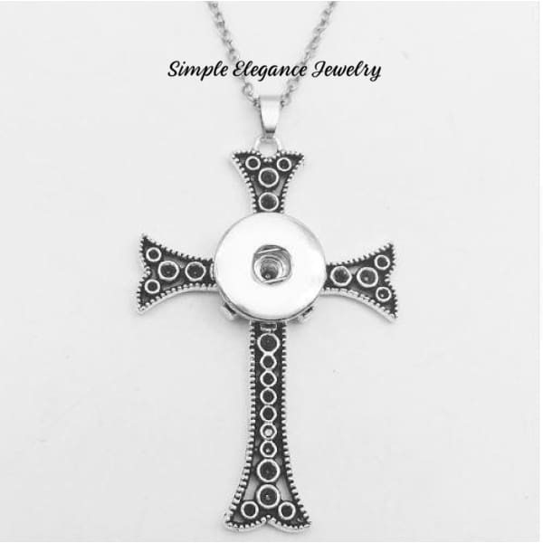 Thin Cross Snap Necklace-Chain 20mm Snaps - Snap Jewelry