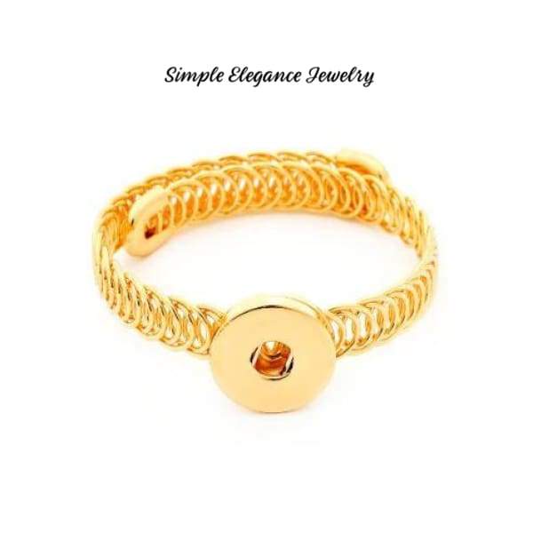 Thin Spring Single Snap Bracelet 20mm - Gold - Snap Jewelry