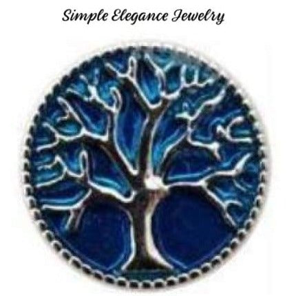 Tree of Life Metal Snap 20mm for Snap Charm Jewelry - Blue - Snap Jewelry