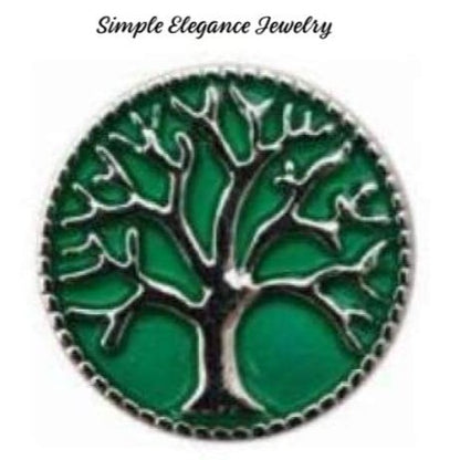 Tree of Life Metal Snap 20mm for Snap Charm Jewelry - Green - Snap Jewelry