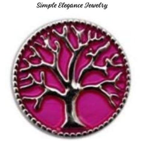 Tree of Life Metal Snap 20mm for Snap Charm Jewelry - Pink - Snap Jewelry