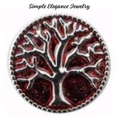 Tree of Life Metal Snap 20mm for Snap Charm Jewelry - Red - Snap Jewelry