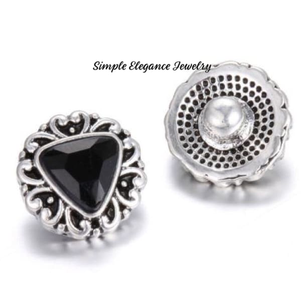 Triangle Mini Rhinestone 12mm Snap Charms for Snap Jewelry - Black - Snap Jewelry