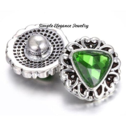 Triangle Mini Rhinestone 12mm Snap Charms for Snap Jewelry - Green - Snap Jewelry
