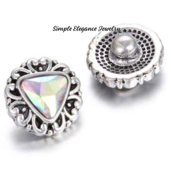 Triangle Mini Rhinestone 12mm Snap Charms for Snap Jewelry - Irridescent - Snap Jewelry