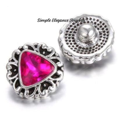 Triangle Mini Rhinestone 12mm Snap Charms for Snap Jewelry - Pink - Snap Jewelry