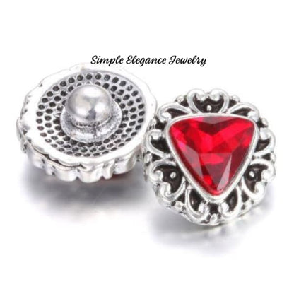 Triangle Mini Rhinestone 12mm Snap Charms for Snap Jewelry - Red - Snap Jewelry