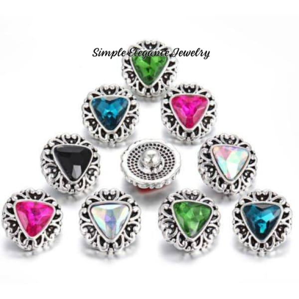 Triangle Mini Rhinestone 12mm Snap Charms for Snap Jewelry - Snap Jewelry