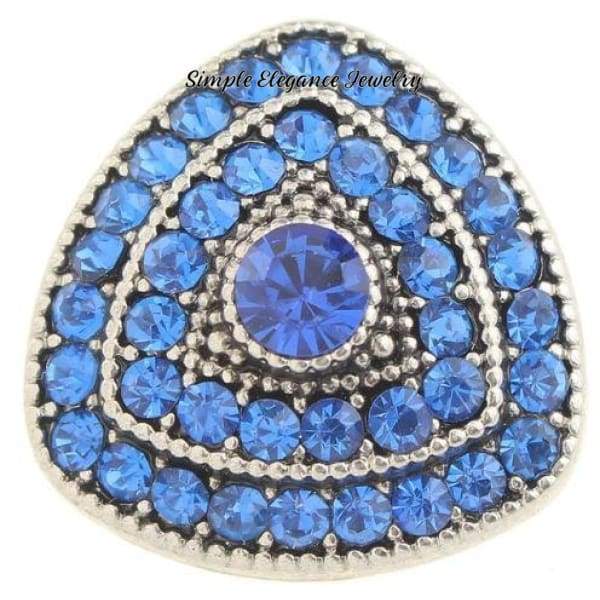 Triangle Rhinestone Snap Charm 20mm - Blue - Snap Jewelry