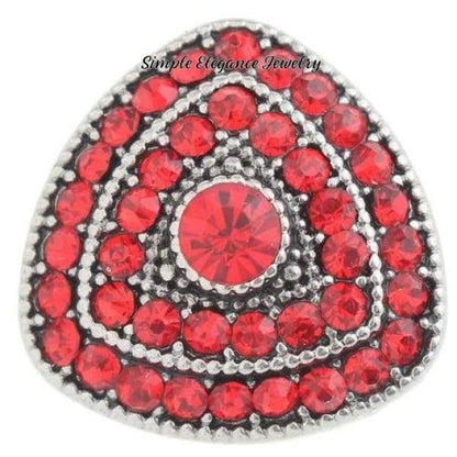 Triangle Rhinestone Snap Charm 20mm - Red - Snap Jewelry