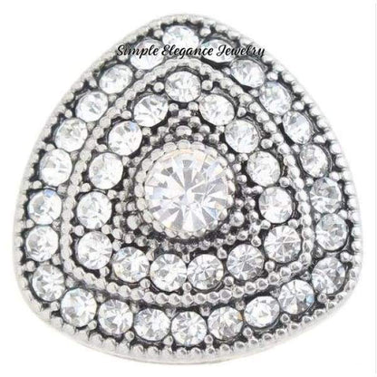 Triangle Rhinestone Snap Charm 20mm - White - Snap Jewelry