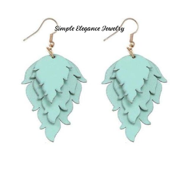 Triple Cut Vinyl Earrings-Assorted colors - Mint Green - Earrings